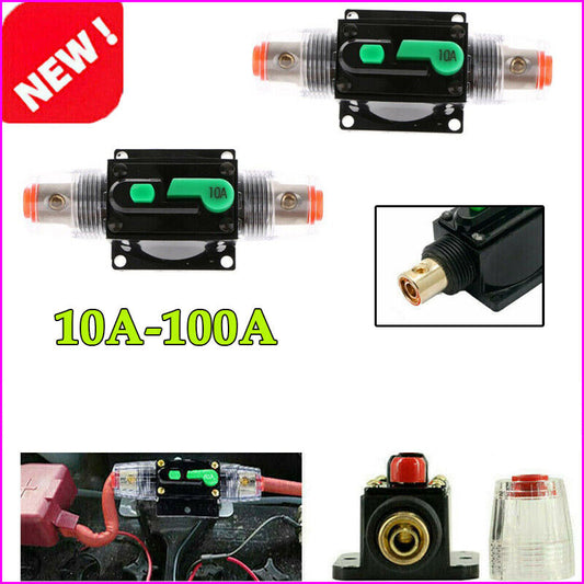 10A-100A AMP Circuit Breaker Reset Inline Audio Stereo Fuse Auto Car Boat 12-24V