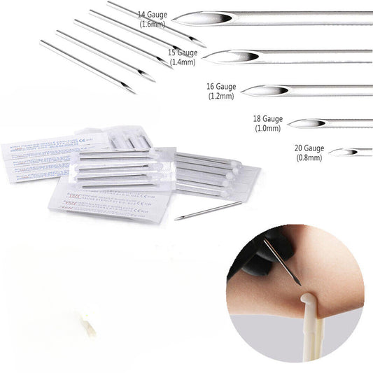 Disposable Piercing Needles Navel Nipple Ear Nose Lip Piercing Needles Kit Tool