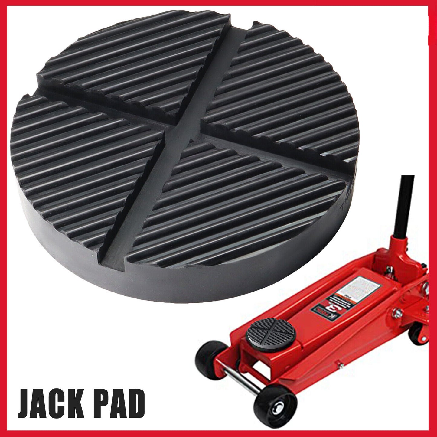 Universal Jack Rubber Pad Adapter 3 Tons Pinch Weld Trolley Cross Slotted Floor