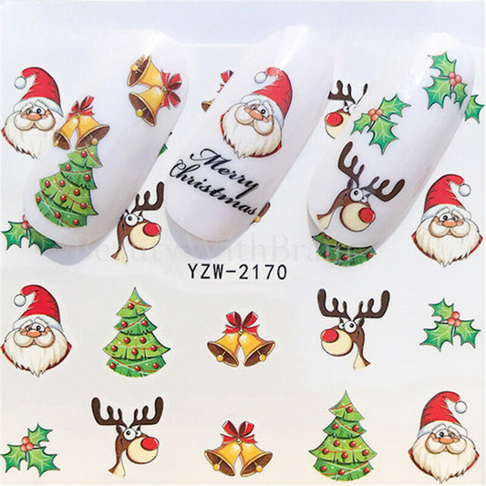 Nail Art Nail sticker Christmas Water Decal Snowman Design Nail Art Stickers