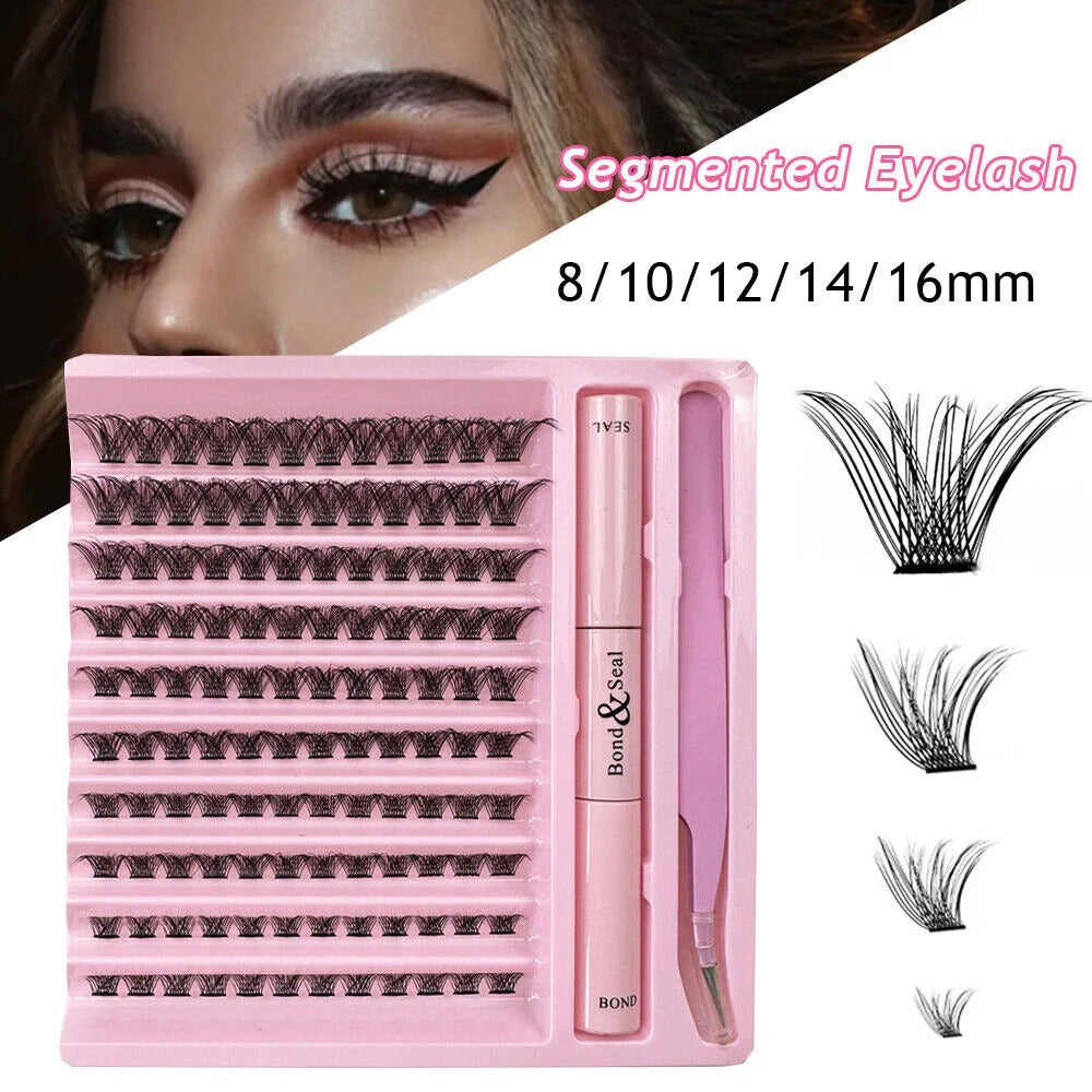 KevKev Lash Extension Kit 120Pcs DIY Lash Extension Kit Lash Clusters Lash Bond