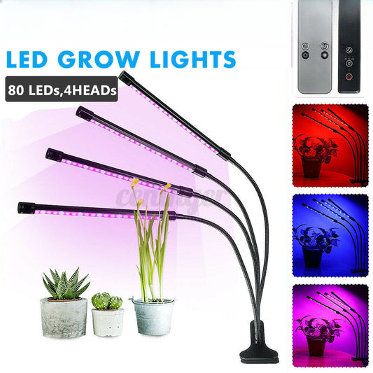 4 Head LED Grow Light with Stand for Indoor Plants Full Spectrum Plant Grow Lamp