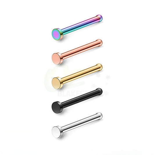 4PCS Nose Stud Piercing Ring Flat End Straight Surgical Steel Body Jewellery