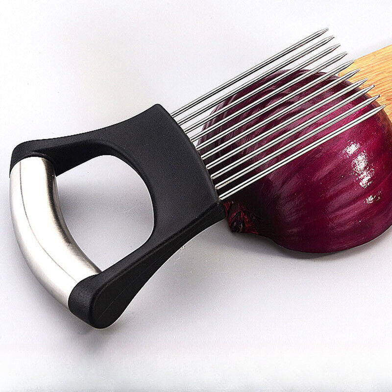 Onion Holder Slicer Food Choppers Slice Assistant, Stainless Steel Fork Vegetabl