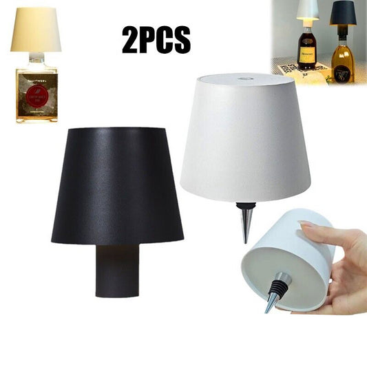 2pcs Wireless Bottle Lamp, Touch 3 Color Dimming LED Wine Bottle Lamp for Party Bars