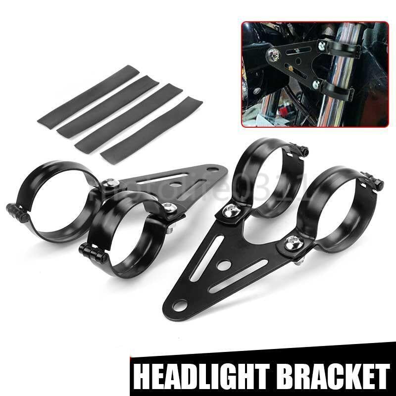 2X 52/53/56/57mm Headlight Mounting Bracket Adjuster Fork Mount Clamp Motorcycle