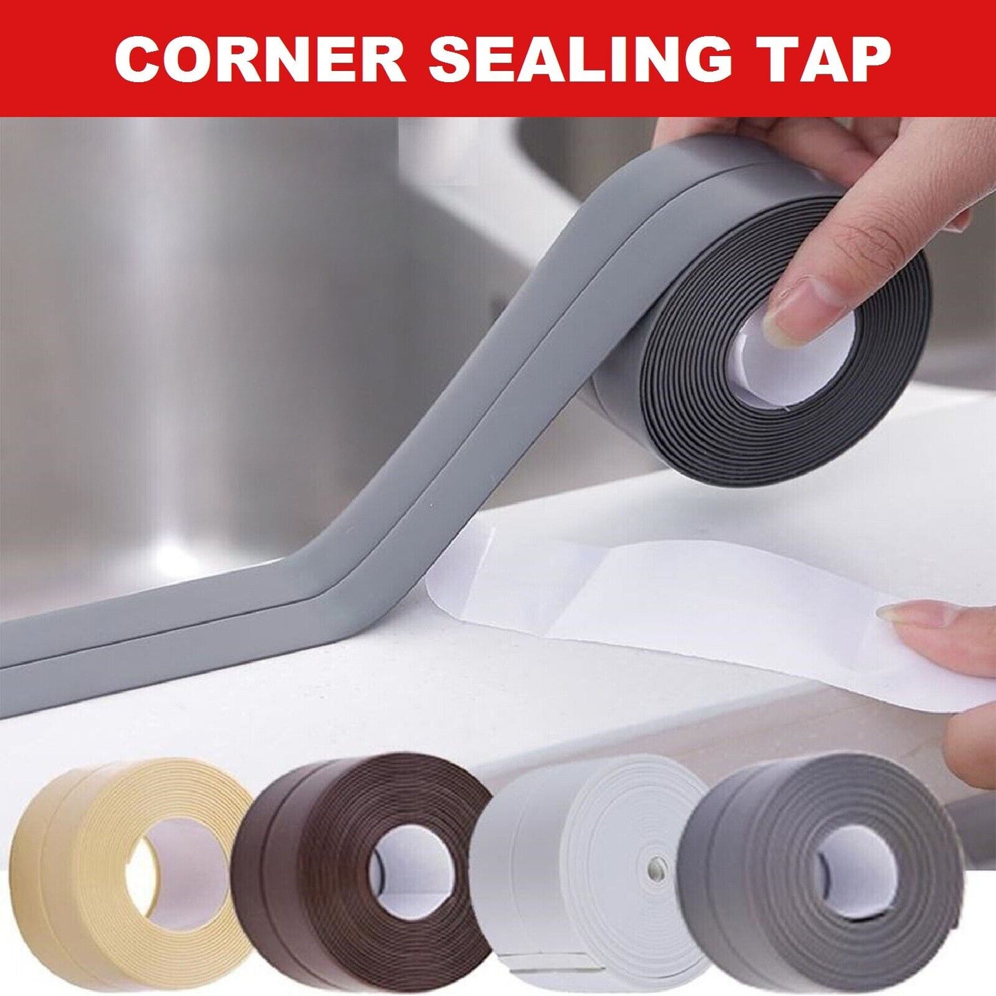 PVC Self Adhesive Caulk Sealing Strip Tape For Kitchen Wall Sink Toilet Bathroom