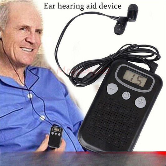 Pocket Hearing Aid Device Booster Adjustable Sound Voice Amplifier Ear Enhancer