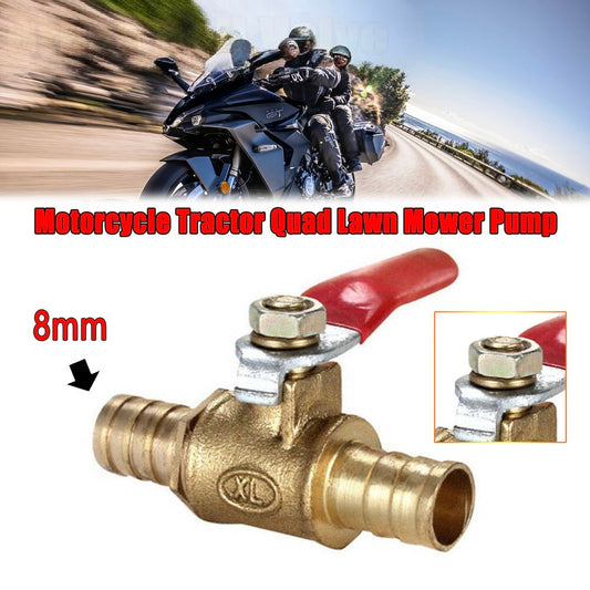 In-Line Fuel Tap Brass 8mm 5/16" Motorcycle Tractor Quad Lawn Mower Pump