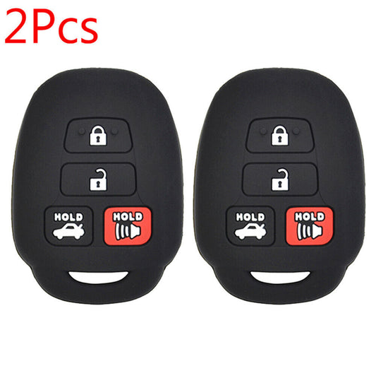 2X Car Silicone Key Case Cover Remote Fob For Toyota RAV4 Corolla Camry Yaris