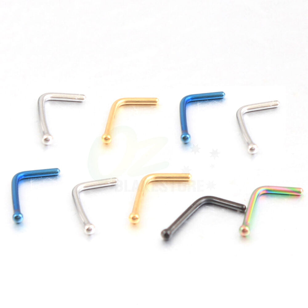 5pcs Nose Stud Bar Ring Piercing Retainers Tiny Barbell Steel Jewellery