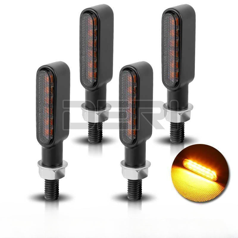 4x Universal Amber Mini 6 LED Motorcycle Indicators Turn Signal Blinkers Lights