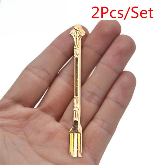 2Pcs Aluminum Gold Snorter Snuff Spoon Shovel Medicine Spoon