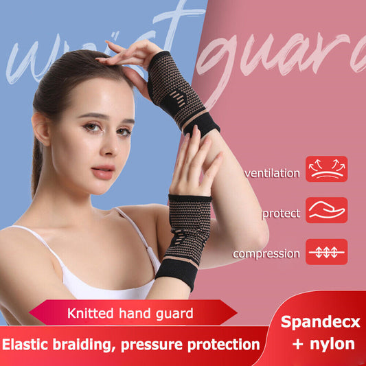 Knitted Wrist Brace Guard for Sports Gym Compression Wrap Protective Hand Glo