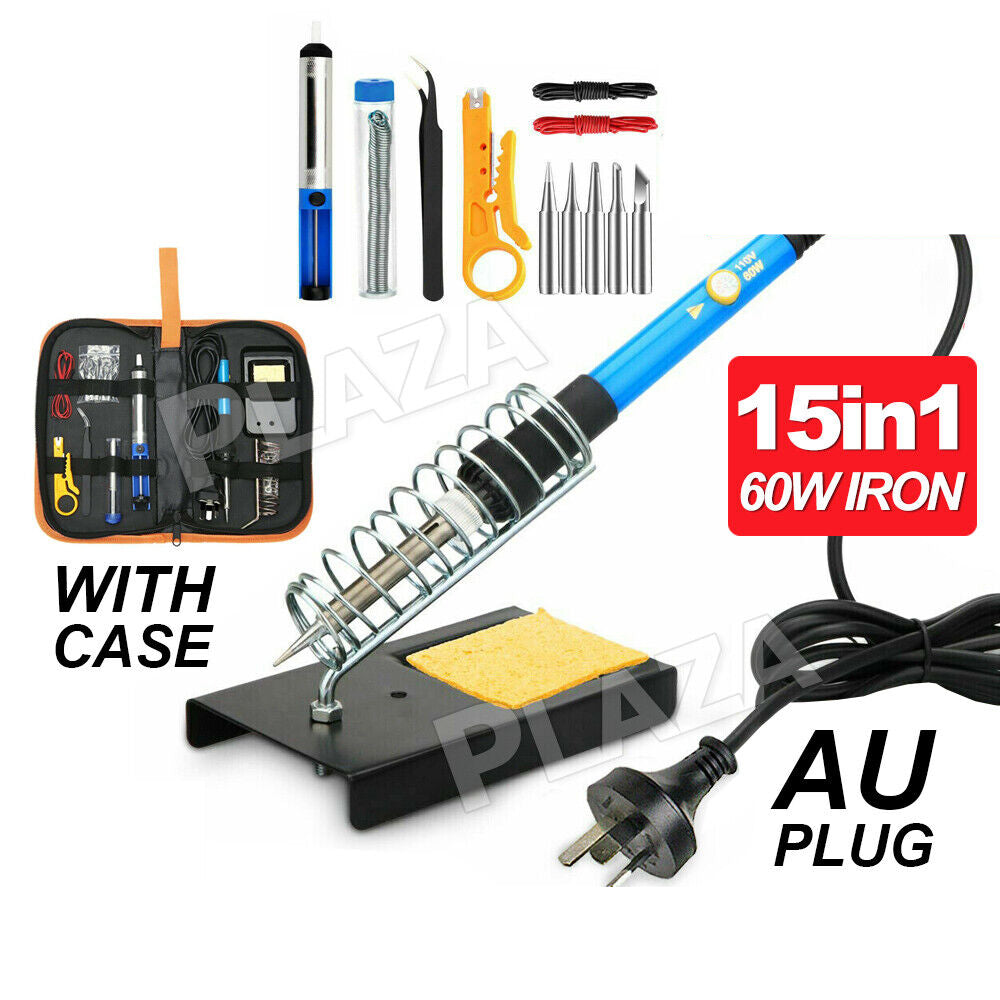 60W Electric Soldering Iron Kit Solder Welding Stand Adjustable Temperature