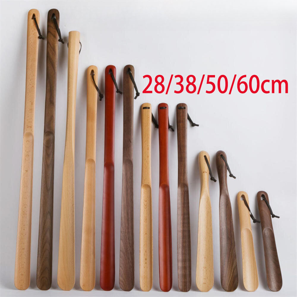 Walnut Wood Shoe Horn Professional Lazy Shoe Helper Long Handle Lifter Tool 60cm