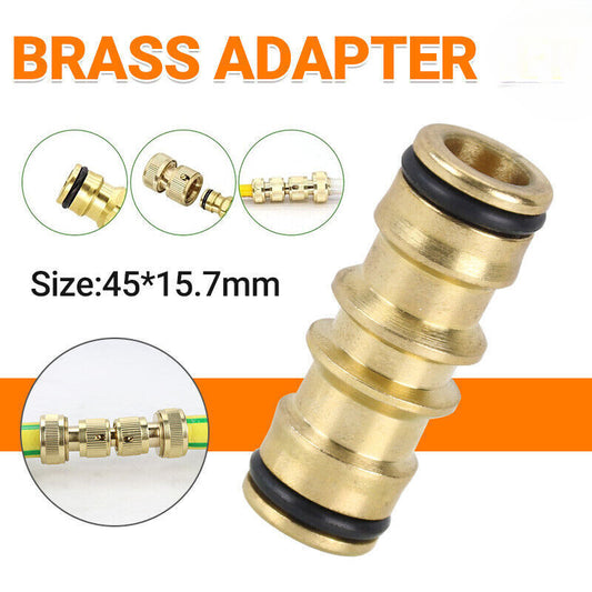 Garden Hose Connector Brass Copper Adapter Joiner 2 Way Fitting Male 45x15.7mm