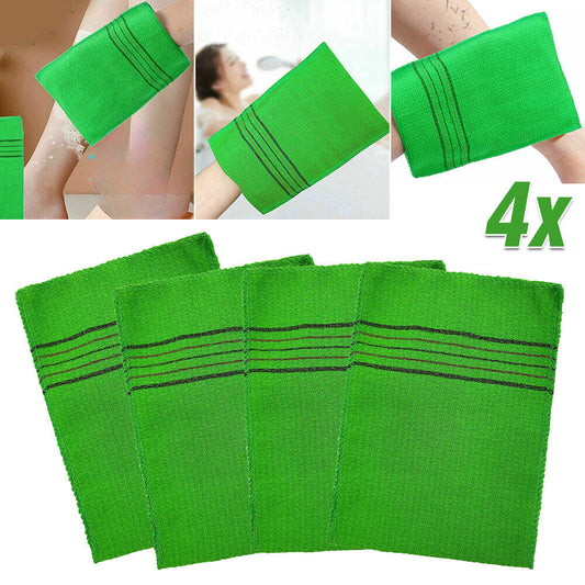 4PCS Washcloth Scrub Bath Towel Viscose Italy Korean Exfoliating Mitten