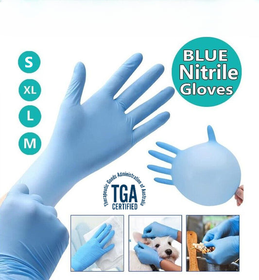 500xBlue Nitrile Gloves Thick 5g Powder Free Industrial Medical Mechanic Tattoo