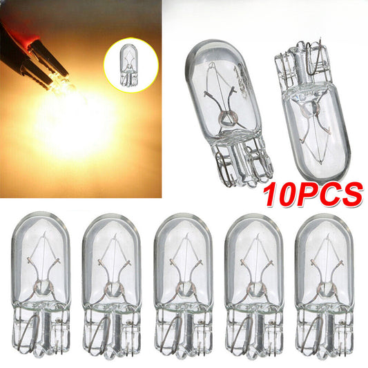 10x W5W T10 Halogen Clear White 12V 5W Car Head Light Lamp Globes Bulbs Park