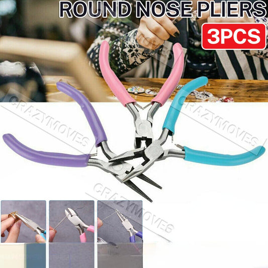 3pcs Round Nose Pliers Beading Jewellery Making Tools Wire Cutters Combo Tools