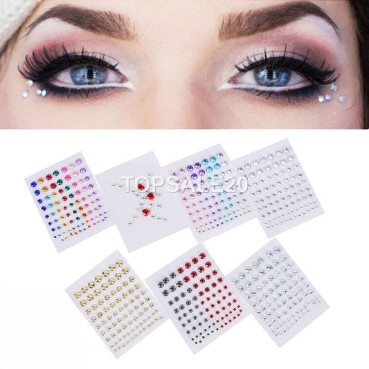 New Eyes Make up Crystal Face Gems Sticker Tattoo Diamond Glitter Stickers