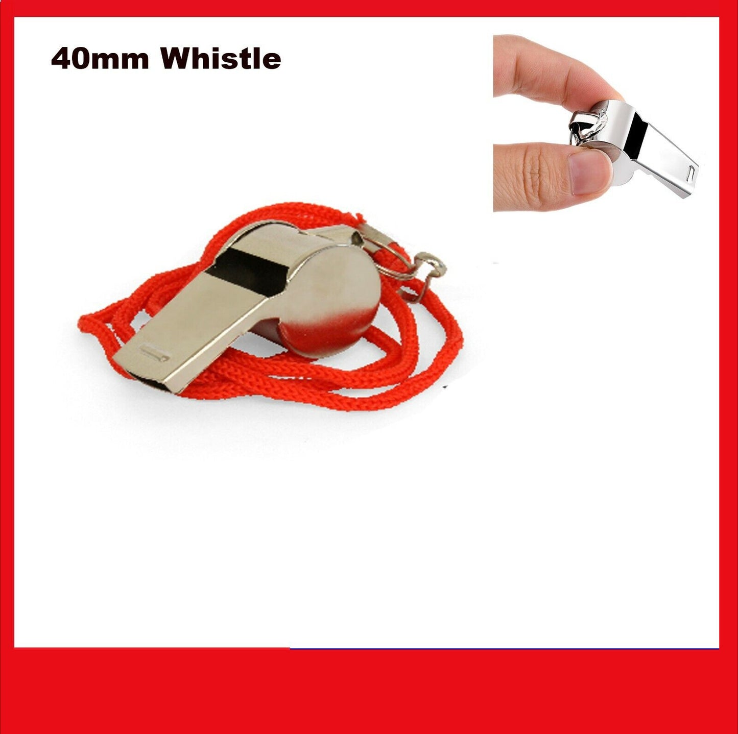 2x Referee Umpire Metal Sports Whistle Indoor Outdoor Match Camping Emergency