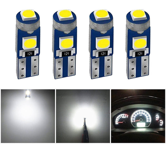 4PCS PREMIUM T5 3030 3SMD LED XSTORM DASHBOARD GAUGE WEDGE DASH BULB WHITE 12V