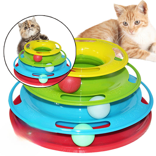 Funny Trilamina Plate Toys Crazy Cat Pet Amusement Disk Interactive Ball