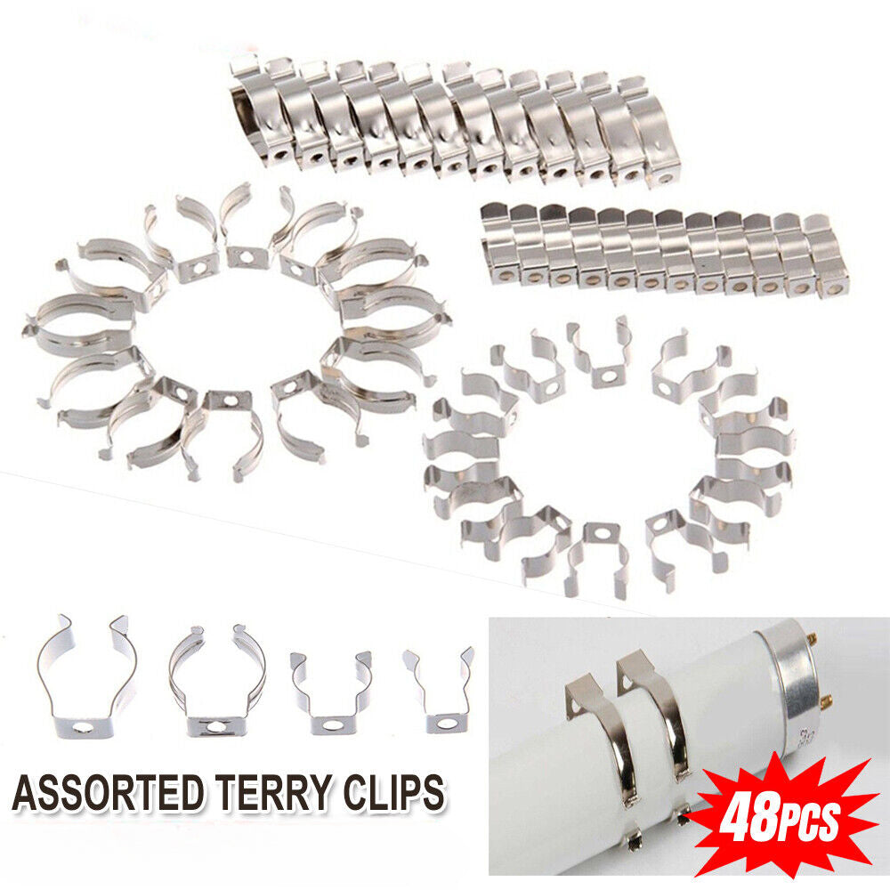 48PCS Tool Spring Terry Clips Heavy Duty Tool Storage Hangers For Storage 4 Size