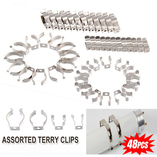 48PCS Tool Spring Terry Clips Heavy Duty Tool Storage Hangers For Storage 4 Size