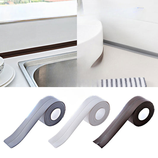 Bathroom Sealing Strip Tape White PVC Self Adhesive Shower Sink Waterproof LR