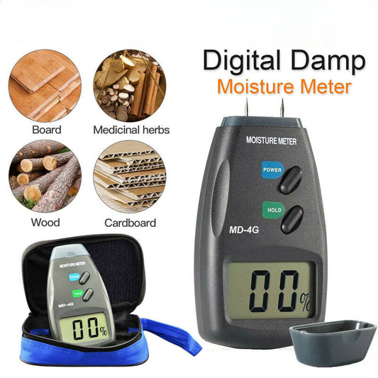 Digital Moisture Meter Damp Humidity Timber Wood Tester LCD Analyzer Detector