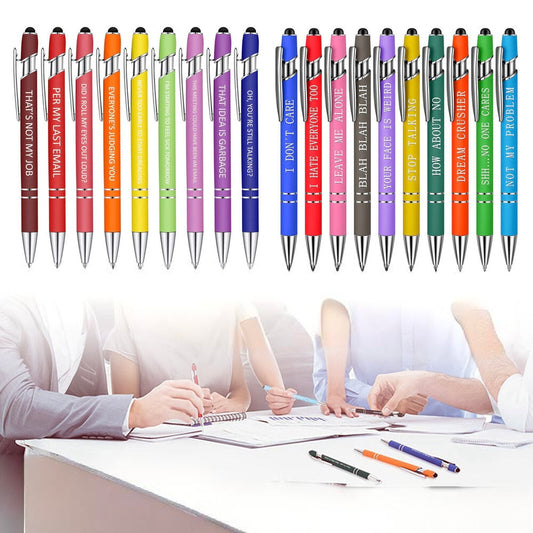 10x Funny Pens Swear Word Pen Set Black Ink Writing Pen Funny Office Diary Gift