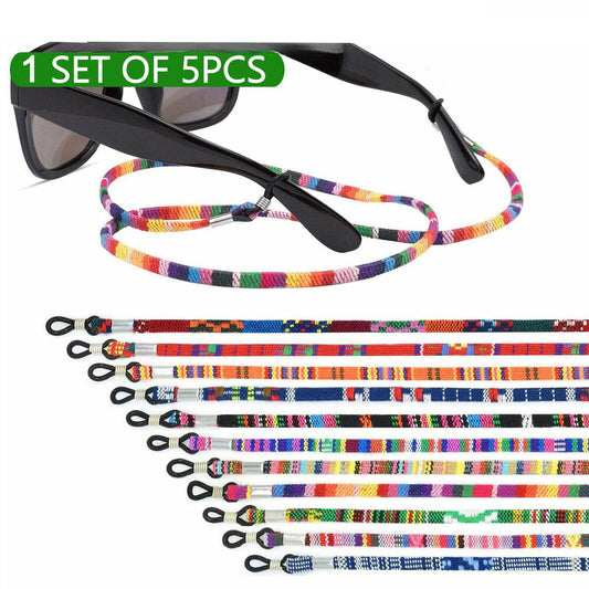 5 Pcs Colorful Sunglasses Strap Eyeglass Chain Reading Glasses Holder Neck Cord