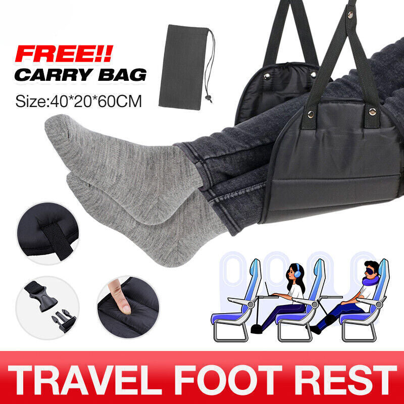 Travel Foot Rest Footrest Leg Pillow Airplane Flight Foam Cushion Sling Hammock