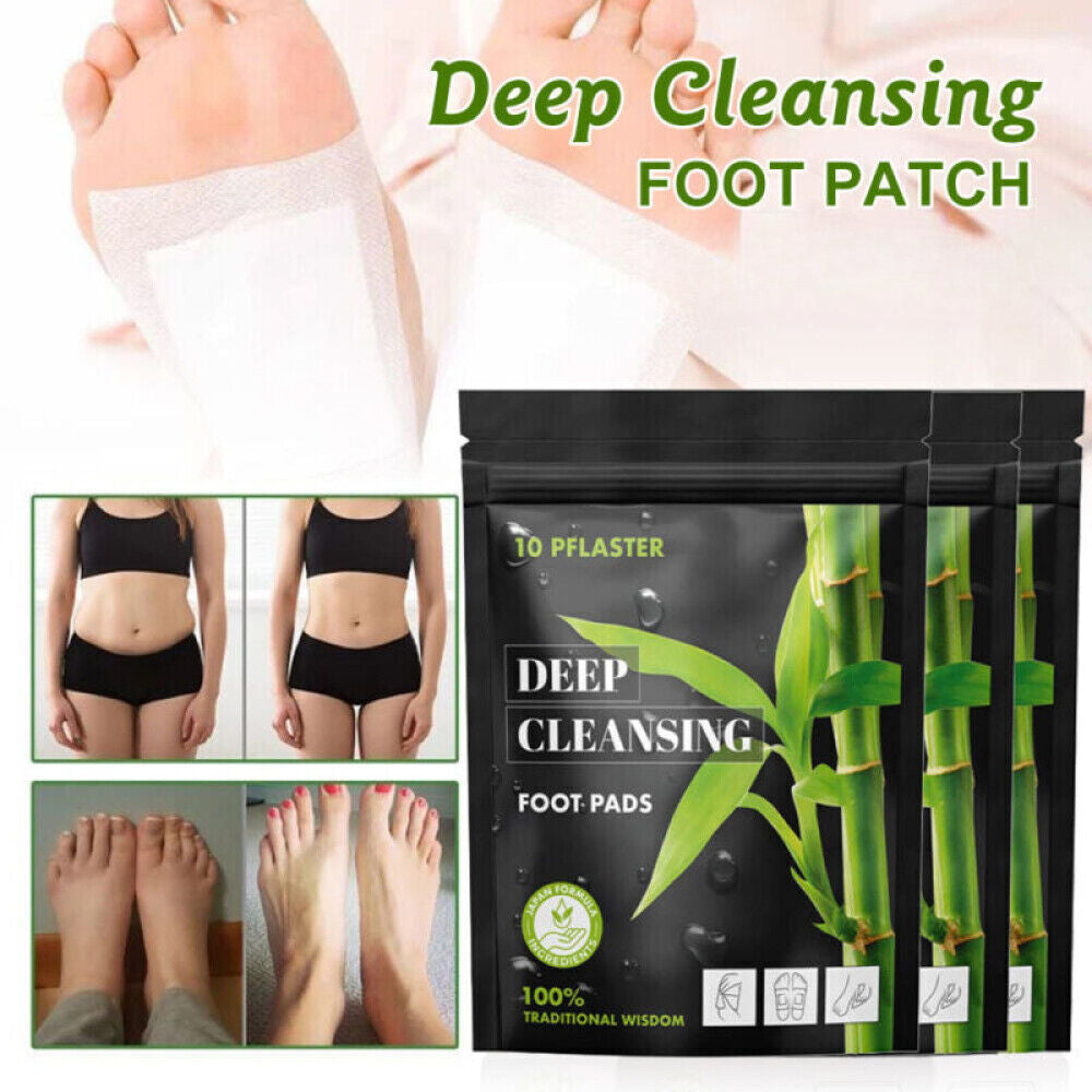 50X Detox Foot Patches Pads Natural Plant Bamboo Toxin Removal Sticky Adhesive