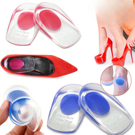 Gel Heel Inserts Pain Pads Insoles relief Support Shoe Cushion Massage Silicone