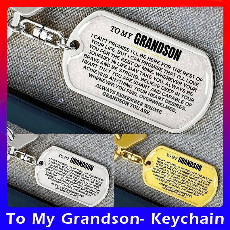 To My Grandson, Remember Whose Grandson You are, Personalized Keychain