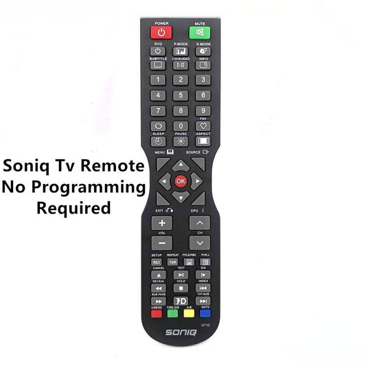 Original OEM For SONIQ TV Remote Control (QT166, QT155, QT155S) QT1D NO SETUP