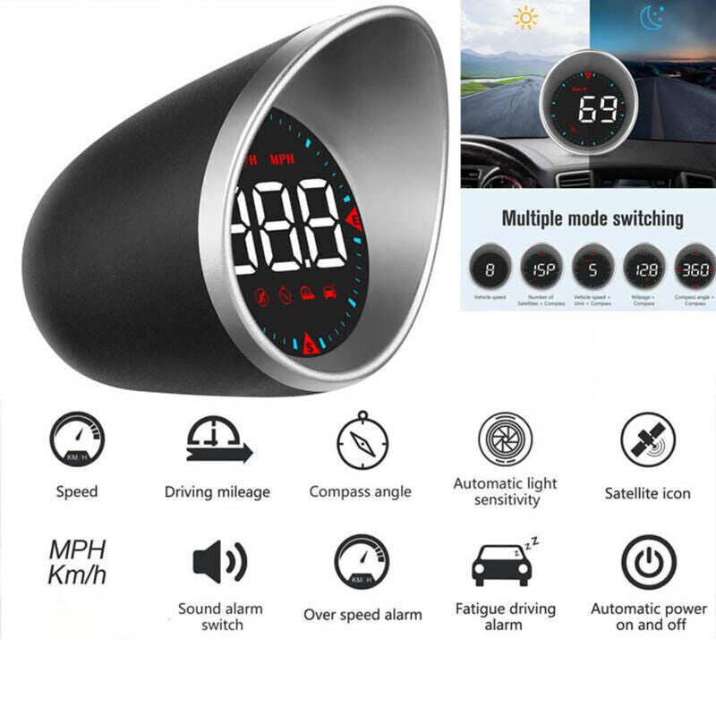 GPS Speedo HUD Universal Car Heads Up Display Speed Warning Alarm Speedometer