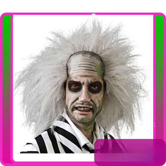 Mr Beetlejuice Wig Mens Adult Fancy Dress Halloween Crazy Costume Accessory