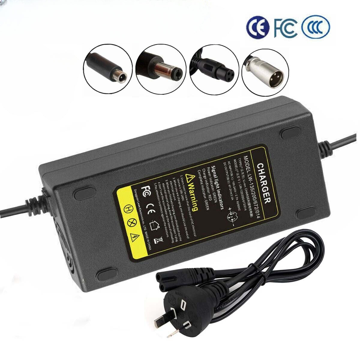 42V 2A Charger Power Adapter for 36V Electric Bike E-bike Scooter Li-ion Battery