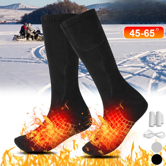 Winter Electric Heated Socks Boot Feet Warmer USB 4000mAh Rechargable Battery