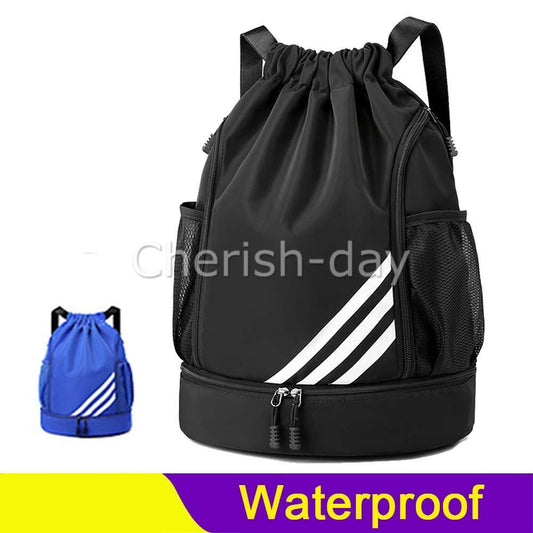 Women Mens Drawstring Backpack Bag Gym Sports Sack Portable Shoe Balls Bags