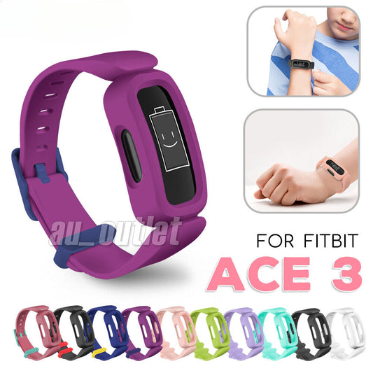 Replacement Silicone Band Strap Bracelet Wristband for FITBIT ACE 3 Kids sport