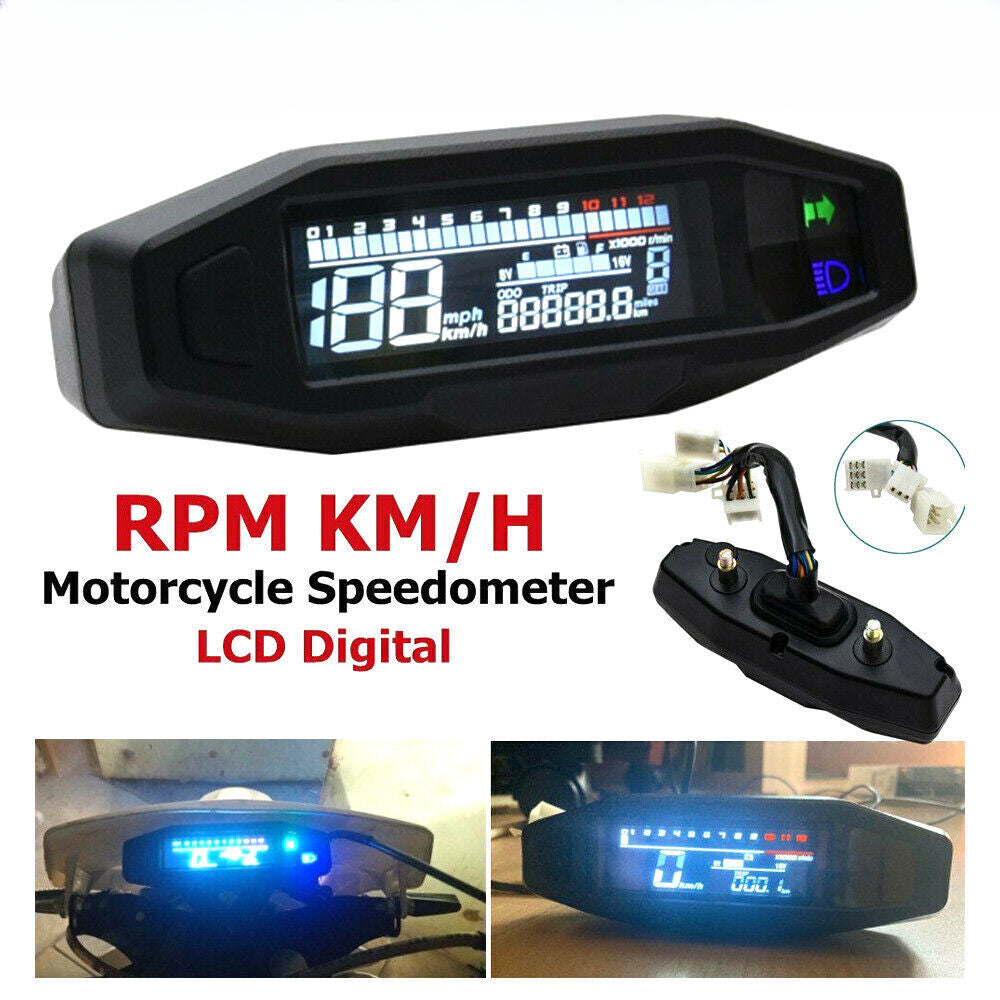 Universal LCD Digital Motorcycle Meter Speedometer Digital Odo-meter Electric