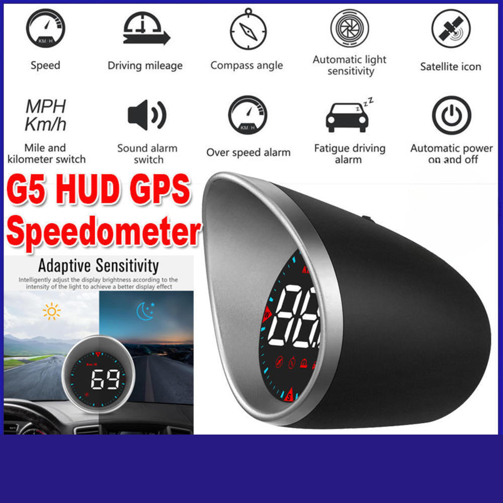 G5 HUD GPS Speedometer Universal Car Head-Up Display Speed Warning Alarm