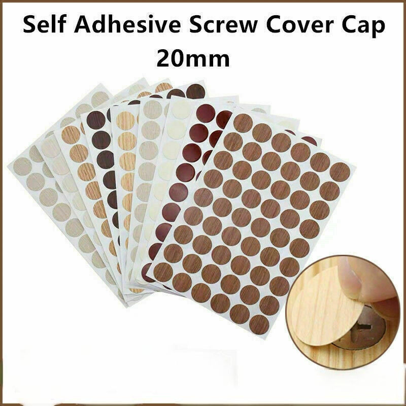 Self Adhesive Decorative Screw Cover Caps Holes Cams Furniture Kitchen 20mm