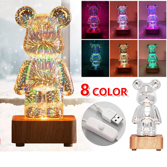 3D Bear/Firework Light Colorful Decorative Light Dimming for Boys and Girls Toy